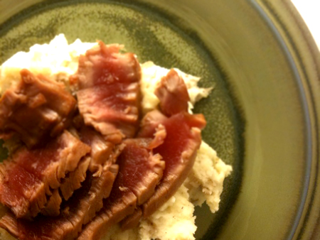 Seared Ahi Tuna - Soy Maple and Creamy Mashed Potatoes
